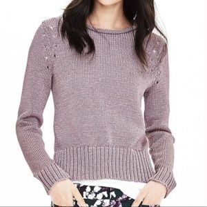 Lavender Metallic Crop Banana Republic Sweater